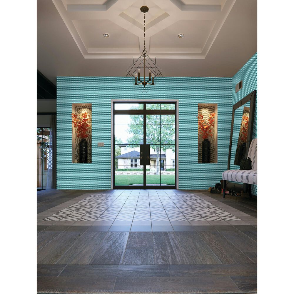 Dal-Tile Color Wheel Ocean Blue 13&quot; x 11&quot; Ceramic Mosaic Sheet, , large