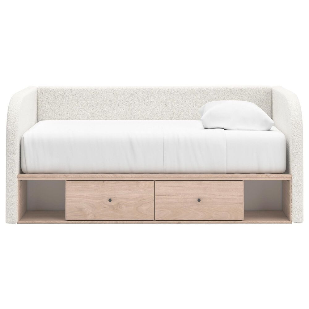 Ashley Arloster Twin Upholstered Day Bed with Storage  in Tan/White, , large
