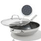 Green Pan Trident Hybrid 12" Nonstick Covered Wok with Lid in Stainless Steel, , large