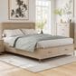 Furniture of America Sandnes King Platform Bed in Light Oak and Bronze, , large