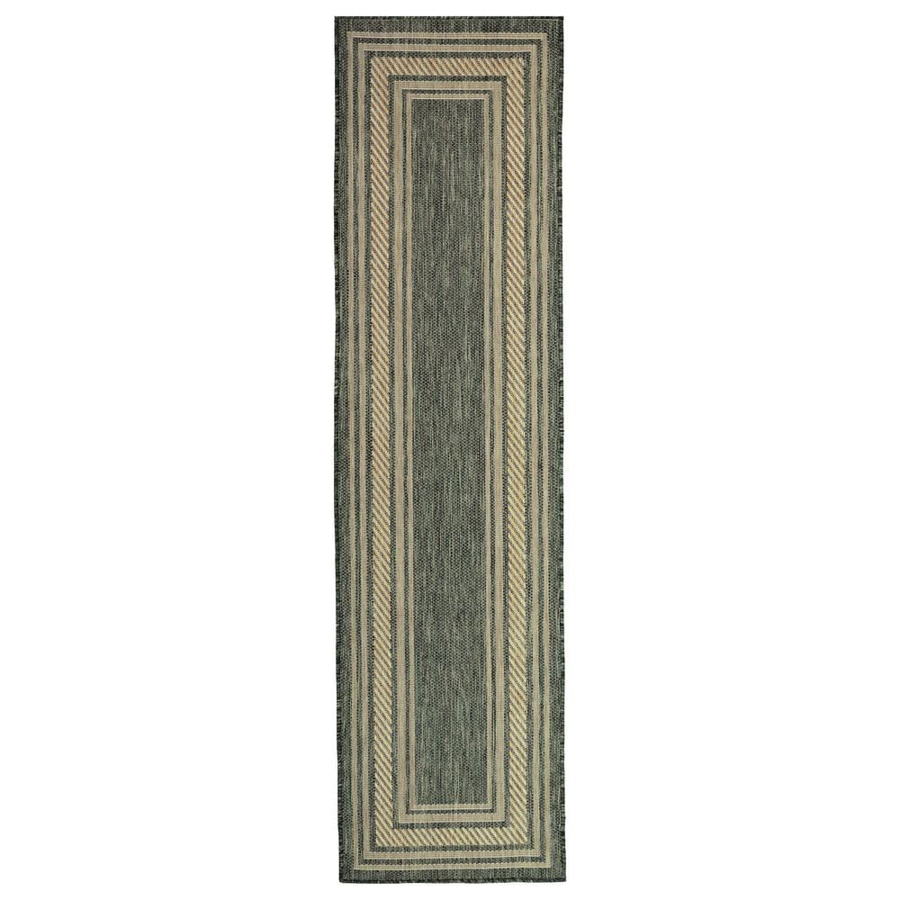 Nourison Horizon HOZ03 Green 2&#39; x 6&#39; Indoor/Outdoor Runner, , large