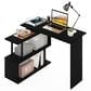 HOMLUX 3-Tier Shelves L-Shape Computer Desk in Americano and Black, , large