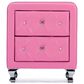 Baxton Studio Stella 2-Drawer Upholstered Nightstand in Pink, , large