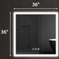 HOMLUX 36" x 36" LED Bathroom Vanity Mirror in Silver, , large