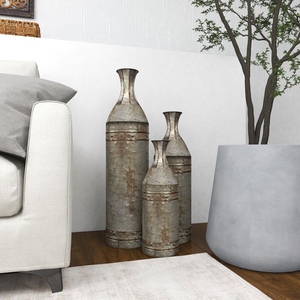 Maple and Jade Farmhouse Vase in Gray &#40;Set of 3&#41;, , large