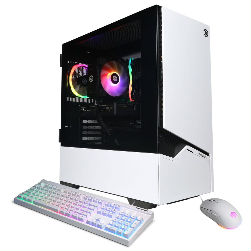 CyberPowerPC Gamer Master Gaming Desktop | AMD Ryzen 5 8400F - 16GB RAM - AMD Radeon RX 9060 XT Graphics - 1TB SSD in White, , large