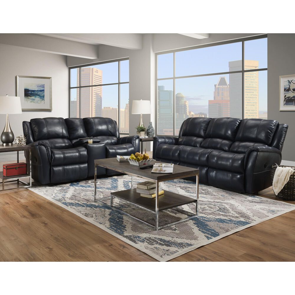 Homestretch Mercury Double Power Reclining Sofa in Ocean Blue, , large