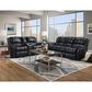 Homestretch Mercury Double Power Reclining Sofa in Ocean Blue, , large
