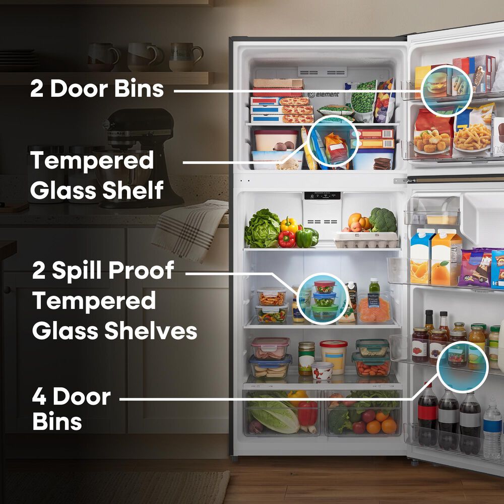 Element 18.2 Cu. Ft. Top Freezer Refrigerator in Black, , large