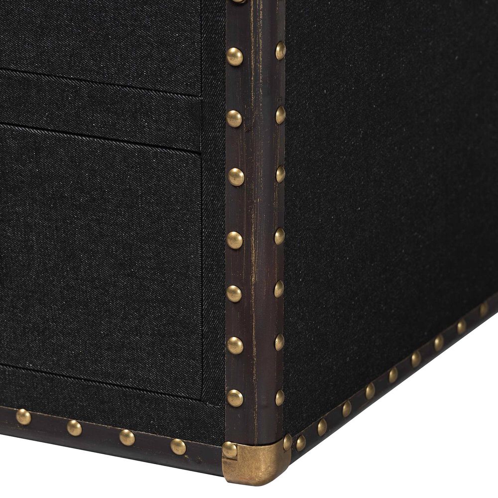 Baxton Studio Mallison 3-Drawer End Table in Black and Brown, , large