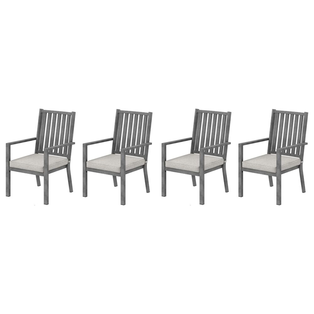 Hearth and Haven Outdoor All-Weather Aluminum Dining Chair in Gray (Set of 4), , large