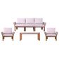 Southern Enterprises Brendina 4-Piece Conversation Set in Oiled Acacia and Natural, , large
