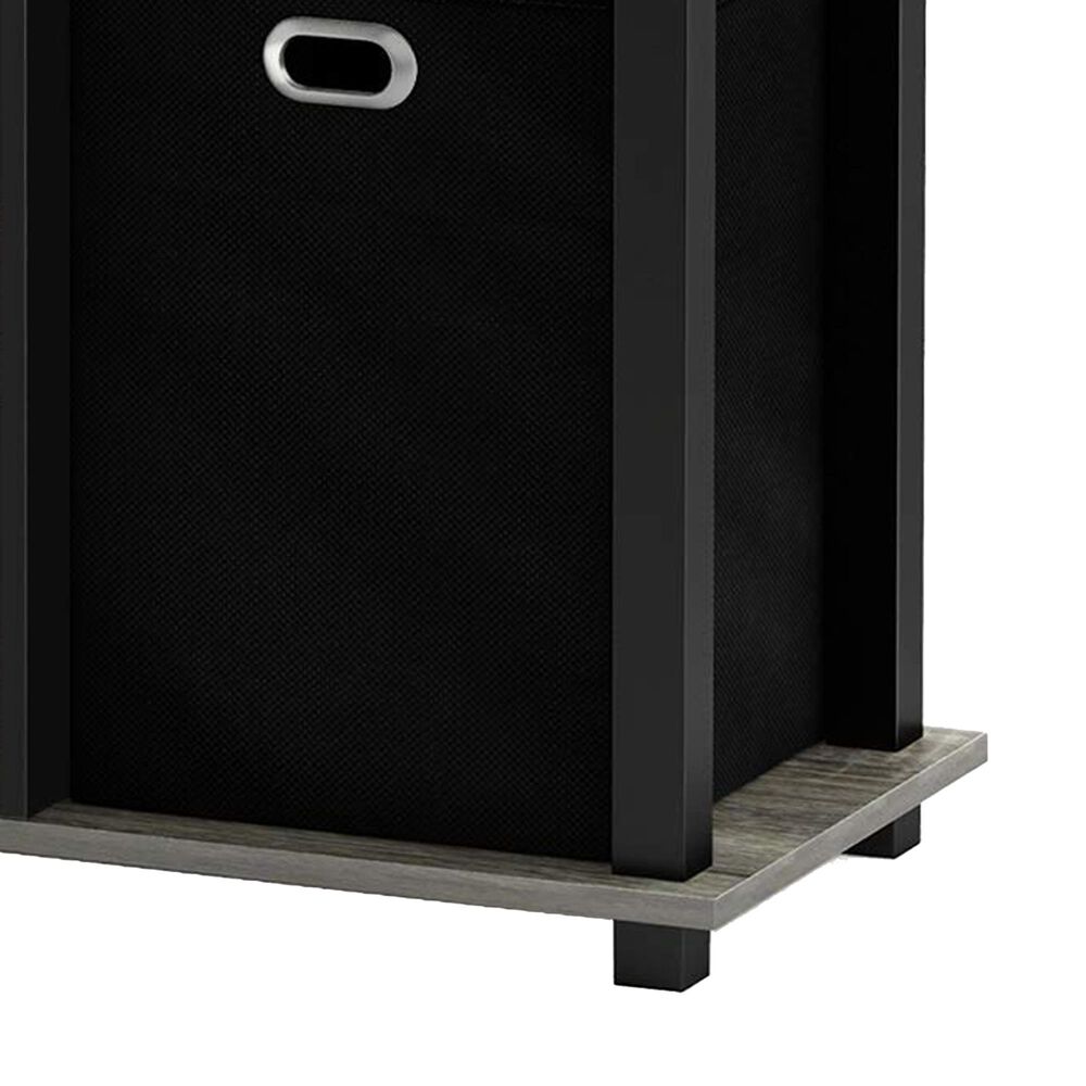 HOMLUX 41.7" Entertainment Center TV Stand with Storage Bins in French Oak Grey and Black, , large