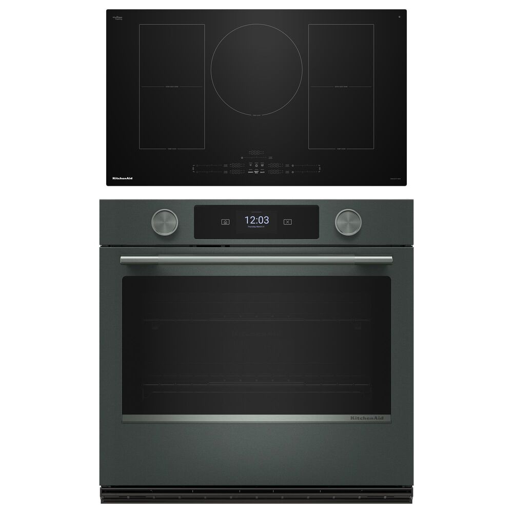 KitchenAid 2-Piece Kitchen Package with Juniper 30" Smart Single Wall Oven and Black 36" Induction Cooktop, , large