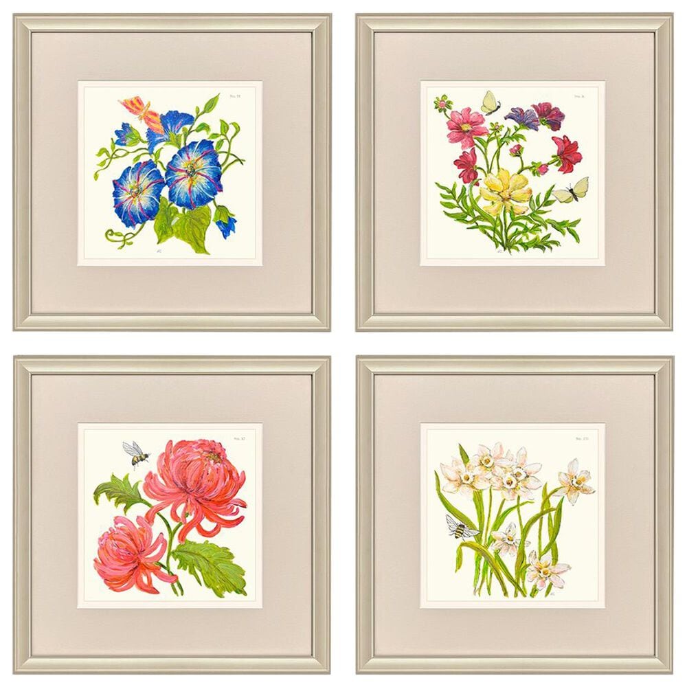 Paragon 18" Square Fleur Melange III Wall Art in Green (Set of 4), , large