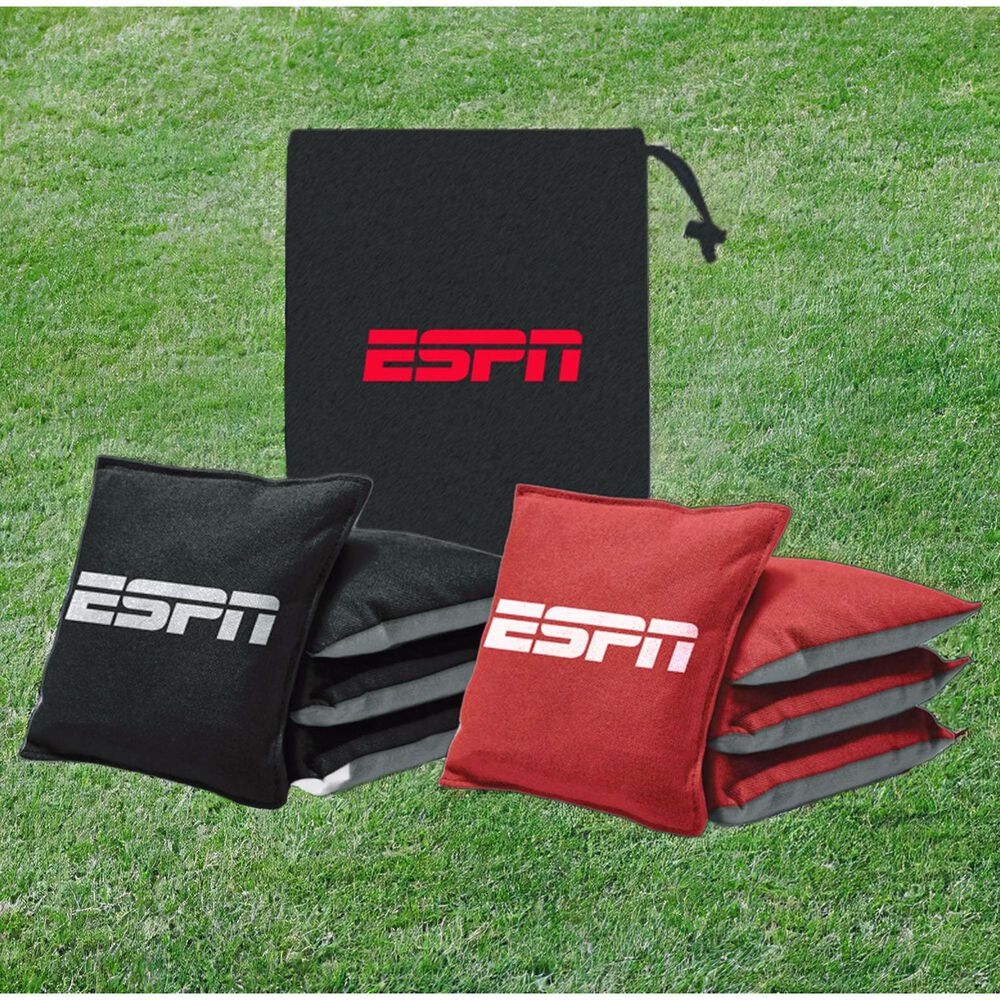 ESPN Dual Sided Cornhole Bags in Black and Red, , large