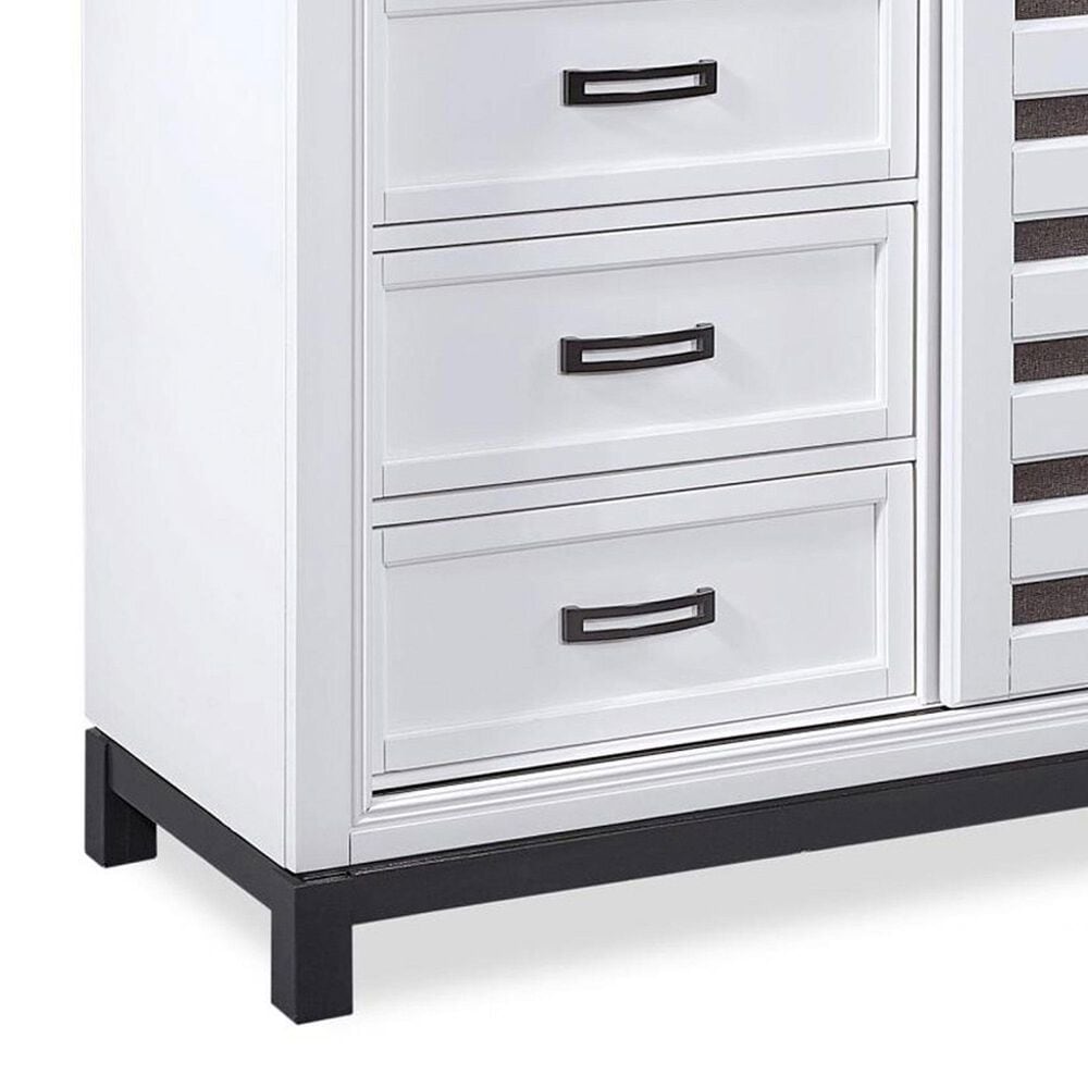 Riva Ridge Hyde Park 6-Drawer Sliding Door Chest in White, , large