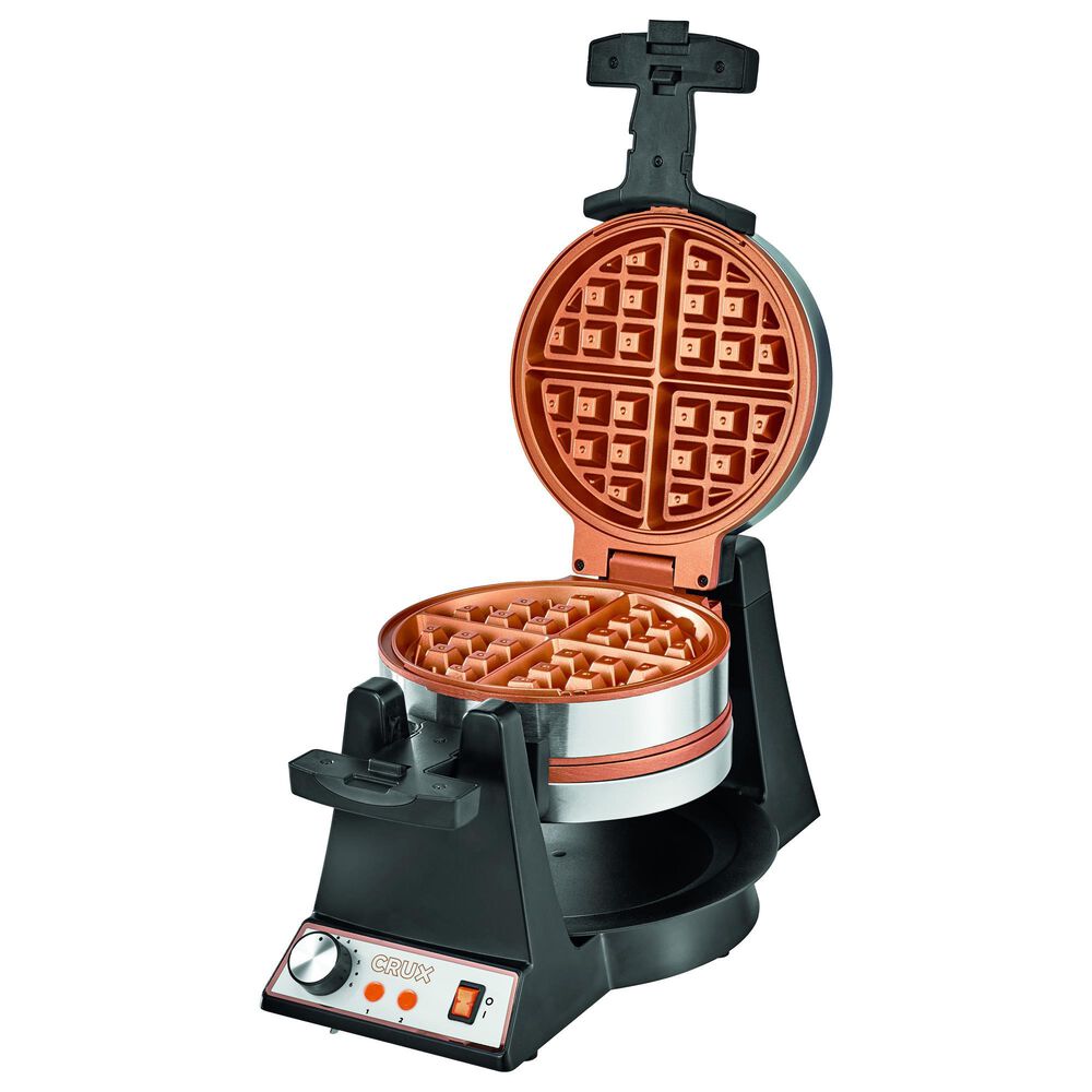 CRUX Double Rotating Belgian Standard Waffle Maker, , large