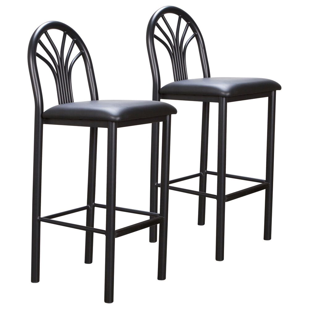 Linon Home Decor Thayer Bar Stool in Black (Set of 2), , large