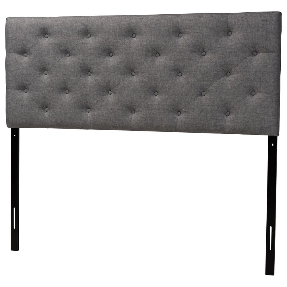 Baxton Studio Viviana Full Upholstered Headboard in Grey, , large