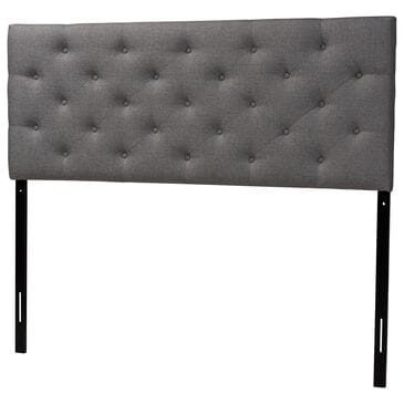 Baxton Studio Viviana Full Upholstered Headboard in Grey, , large