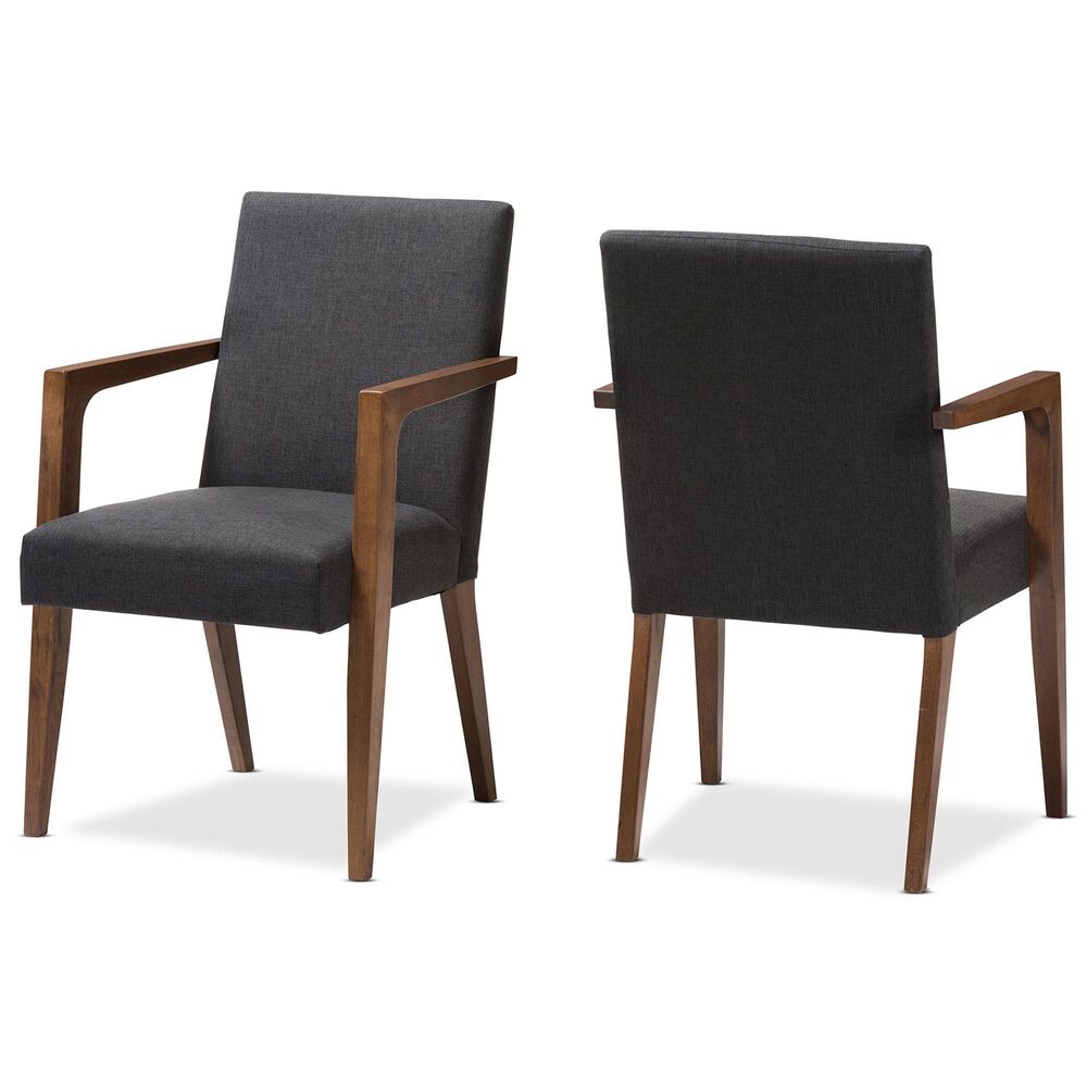 Baxton Studio Andrea Lounge Chair in Dark Grey (Set of 2), , large