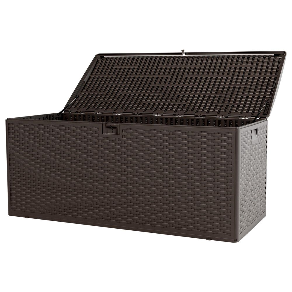 HOMLUX 150-Gallon Outdoor  HDPE Deck Box  in Dark Brown, , large