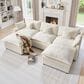 HOMLUX 107.87" Ultra-Comfort Chenille Sectional Sofa Set in White, , large
