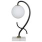 Classy Art Wholesalers Lunar Loop Metal and Marble Table Lamp in Matte Black and White, , large