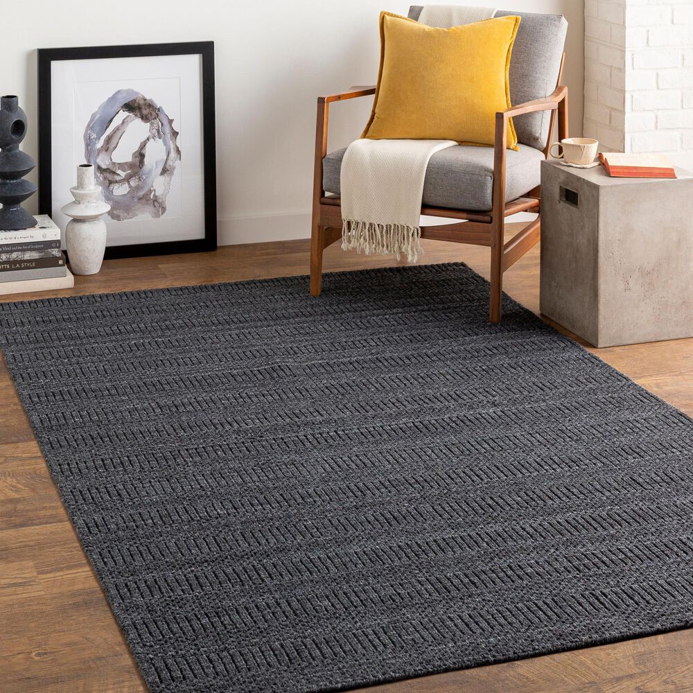 Surya Hickory Charcoal, Black and Gray 10&#39; x 14&#39; Indoor/Outdoor Area Rug, , large
