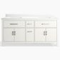 Kohler Kresla 72" Double Bathroom Vanity in White with 3 cm White Quartz Top and Rectangular Sinks, , large