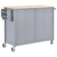 HOMLUX 54" Kitchen Island with Solid Wood Top and Locking Wheels in Grey Blue, , large