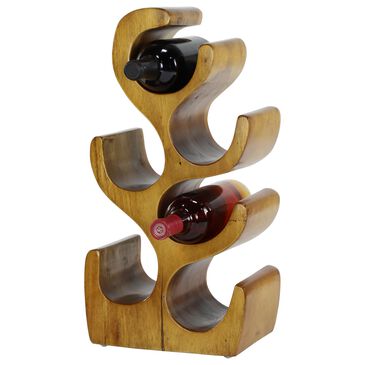 Maple and Jade 20" Rustic Wine Rack in Brown, Gold and Cocoa, , large