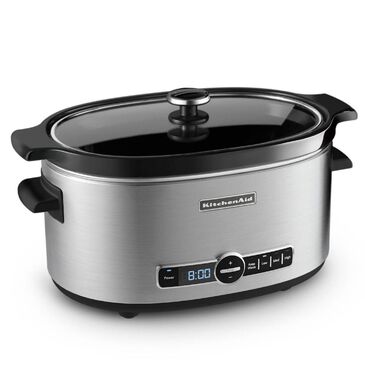 KitchenAid 6-Quart Slow Cooker with Solid Glass Lid, , large
