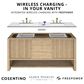 James Martin Hudson 60" Single Bathroom Vanity in Honey Oak with 3 cm Victorian Silver Silestone Top, Rectangular Sink and FreePower Wireless Charger, , large