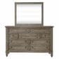 Belle Furnishings Americana Farmhouse 4 Piece Queen Sleigh Bedroom Set in Dusty Taupe and Black, , large