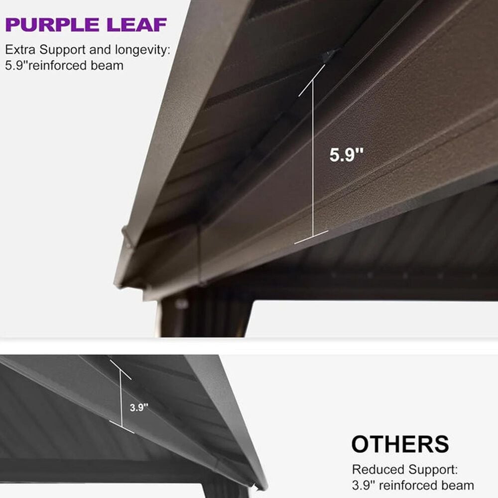 HOMLUX 10 x 10 Outdoor Hardtop Gazebo with Galvanized Steel Roof in Brown, , large