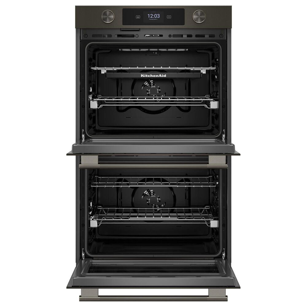 KitchenAid 2-Piece Kitchen Package with Black Ore 30" Smart Double Wall Oven and Black 30" Electric Cooktop, , large