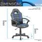 Rta Products Llc Kid"s Gaming and Student Racer Chair with Wheels in Black and Blue, , large