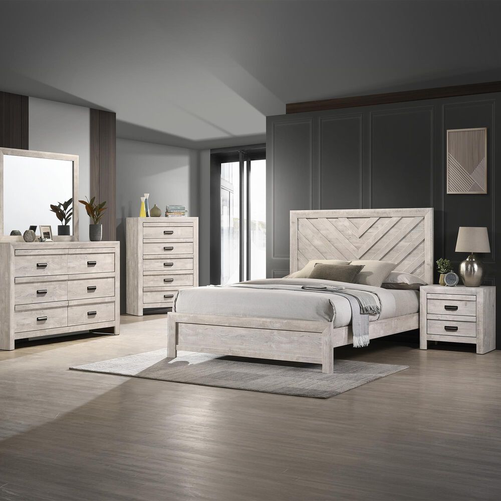 Crown Mark Valor 2-Drawer Nightstand in Light Gray, , large