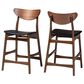 Baxton Studio Latina Counter Stool with Black Cushion in Walnut (Set of 2), , large