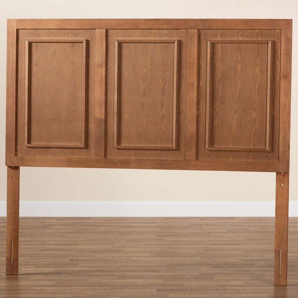 Baxton Studio Giordano King Panel Headboard in Ash Walnut, , large