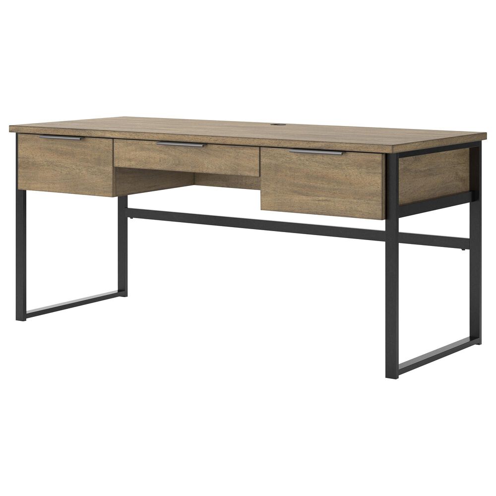 Ashley Montia 67&quot; Writing Desk in Light Brown and Gunmetal Gray, , large