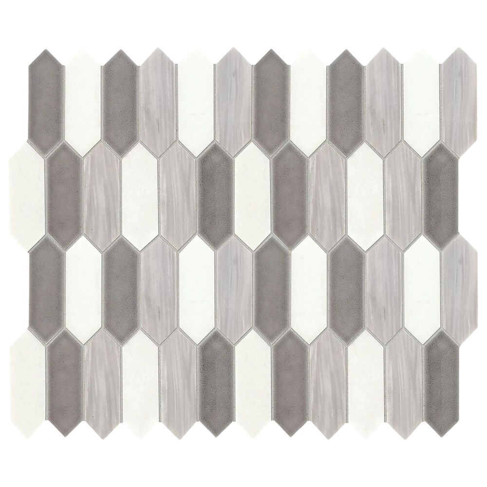 Dal-Tile Fonte Nautical Grey Blend 2" x 6" Natural Stone Mosaic Tile, , large