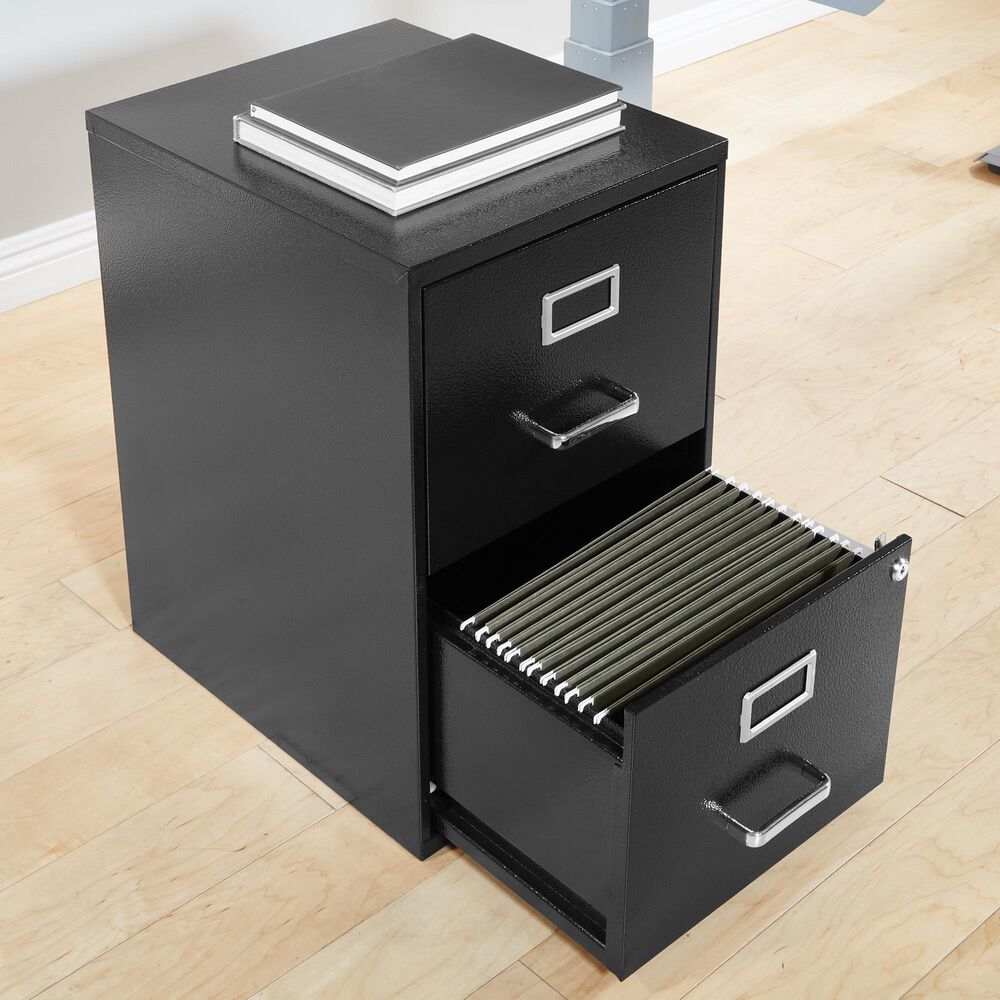 Valor Living 2-Drawer Locking Metal File Cabinet in Black, , large