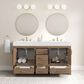 37B Alanya 60" Double Bathroom Vanity in Walnut Drift with White Composite Stone Top, , large