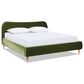 Jennifer Taylor Home Roman Queen Platform Bed with Olive Green Upholstered in Natural Whitewashed, , large