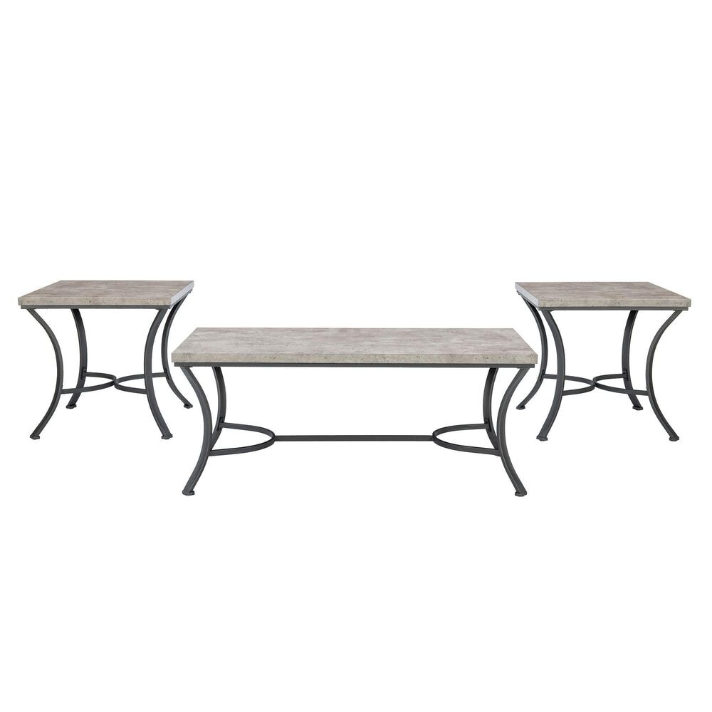 Linden Boulevard Buxton 3-Piece Table Set in Gray and Coal, , large