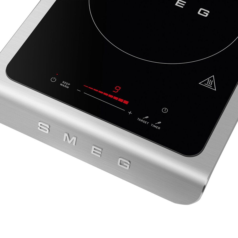 SMEG 12" Portable Induction Cooker in Matte Black and Grey, , large