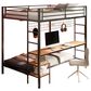 Pacific Landing Campus Full Over Twin Workstation Bunk Bed in Matte Black, , large